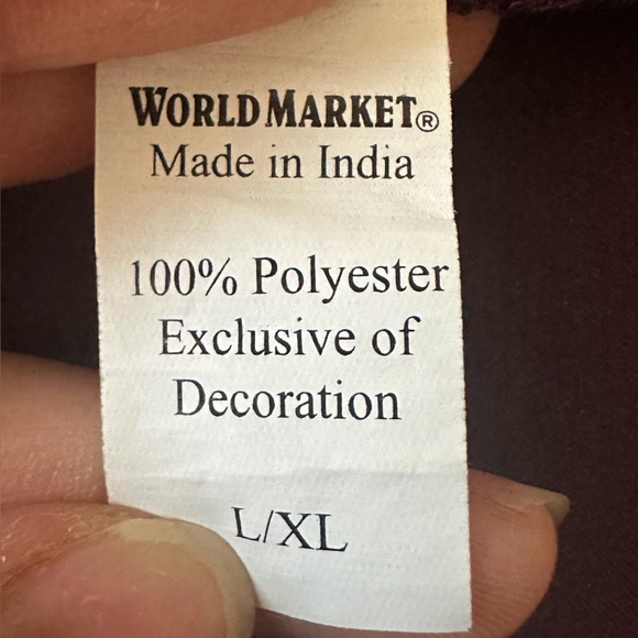 World Market Purple Satin Embroidered Kaftan Maxi Dress Size L/XL Formal Boho - Picture 8 of 9